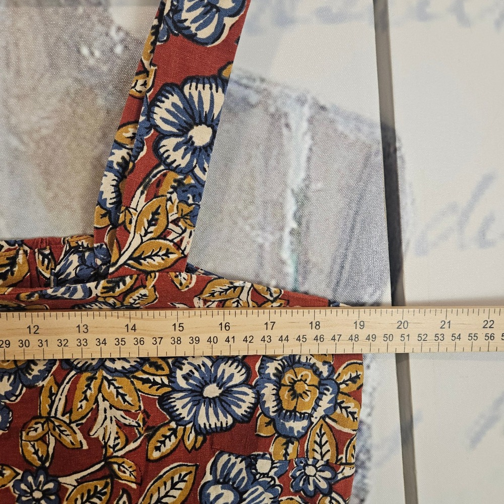 NWT FAHERTY Pacifica Linen Tank Top Red Desert Bloom Floral Print Size L $128 - Picture 6 of 8